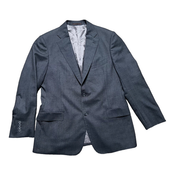 J. Hilburn Vitale Barberis Canonico Wool Tailored Fit Blazer Gray Mens Size 42R - Picture 1 of 11
